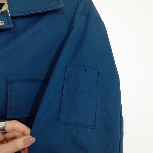 Vintage 70s Walls Blizzard Pruf Coveralls Blue Boilersuit Jumpsuit Zip Leg Men M - Picture 4 of 15